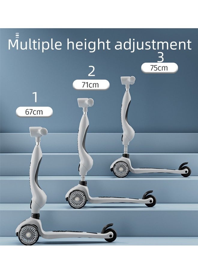 JCB CHIC - 3 Wheeled Scooter for Kids - 2-in-1 Sit/Stand Child Toddlers, Kids Scooter with PU Luminous with Non-Slip Handle and Wide Deck, Sensitive Brakes, Adjustable Height, Scooters for Kids 0-6 Years - Image 1