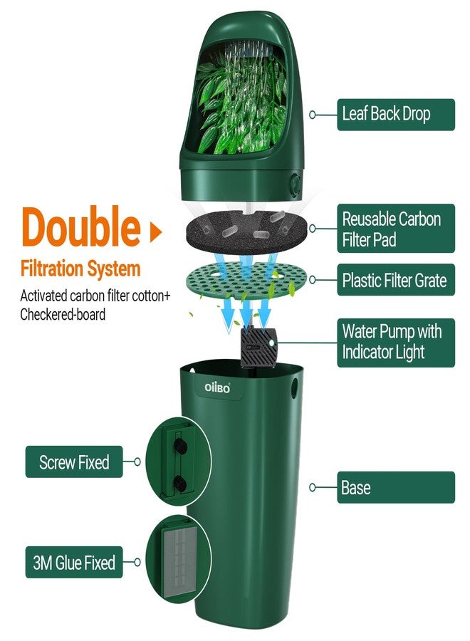 OiiBO Reptile Water Dispenser, Automatic Drinking Fountain Water Flow Adjustable Reptile Tank Waterfall for Lizard Bearded Dragon Chameleon, Ultra Quiet Amphibians Insects Terrarium Water Dripper - Image 3
