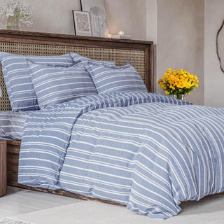Duvet Cover Cal King Size Set - Soft Cal King Size Duvet Cover - 104"" x 98"" Cal King Duvet Cover w/ 2 Pillow Shams - Easy Care & Fade Free - Duvet Cover w/Zipper Closures & Ties (Blue Stripes) - pzsku/Z9CF9EE11324786465DD0Z/45/1749668335/6f124b91-3897-469b-b7b5-4961cbeb95b6