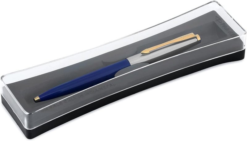 PARKER Galaxy Stainless Steel Gold Trim Ball Pen - Blue Body - Image 5