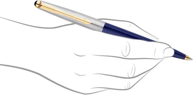 PARKER Galaxy Stainless Steel Gold Trim Ball Pen - Blue Body - Image 3
