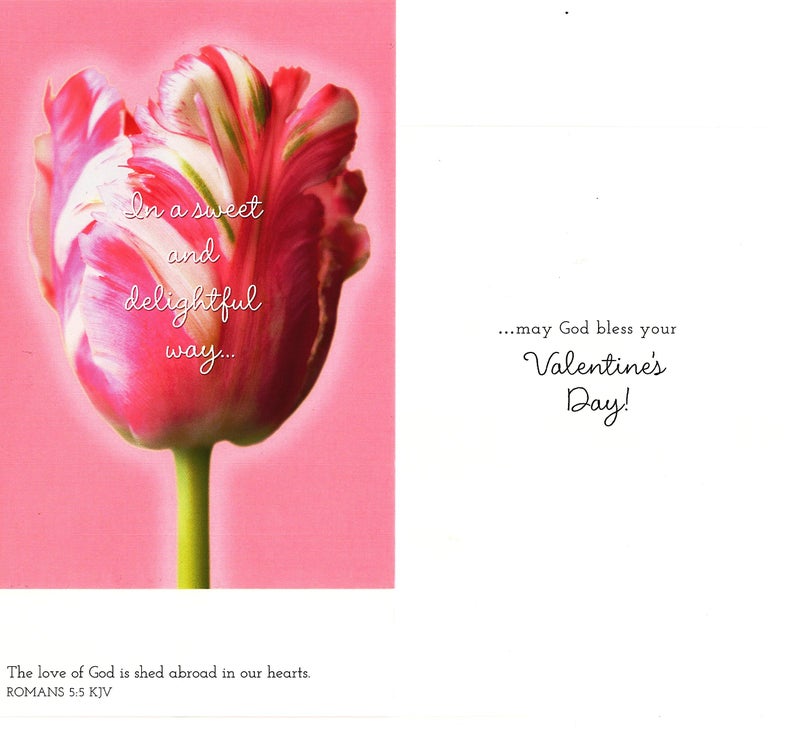 DaySpring - Valentine's Day is Extra Special - King James Version - 4 Pink Floral Designs with Scripture - 12 Boxed Valentine Cards & Envelopes (J1332) - Image 4