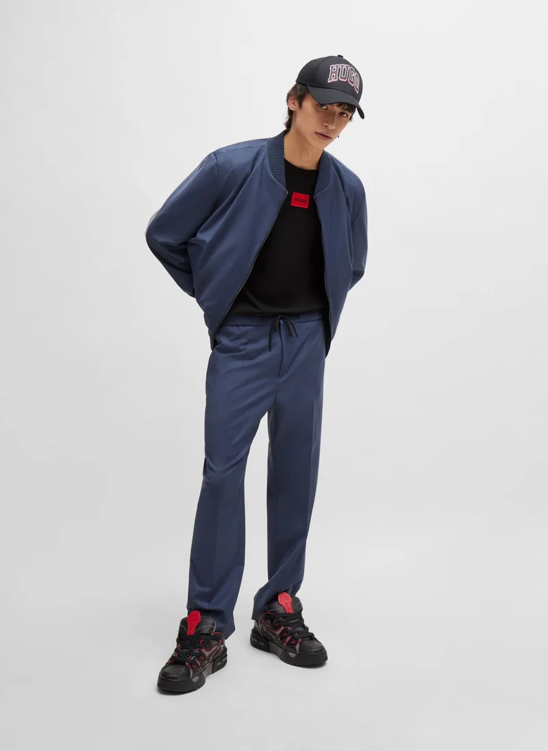 HUGO Cotton T-shirt with red logo label