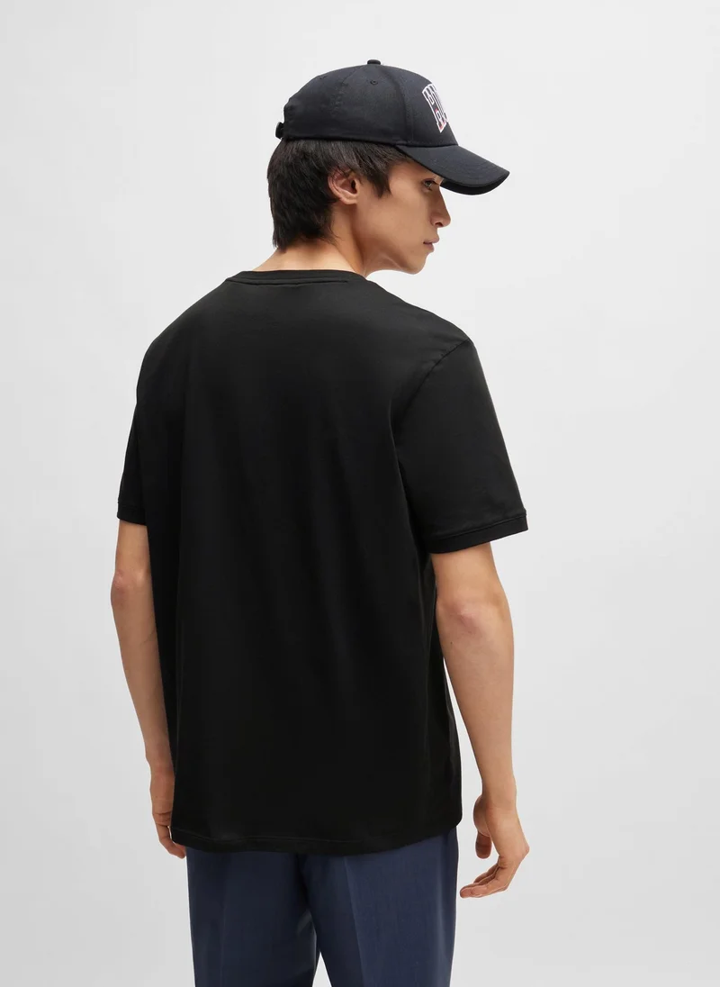 HUGO Cotton-jersey T-shirt with logo label