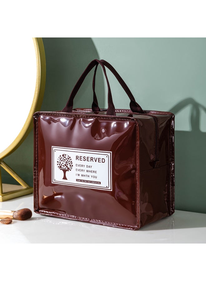 Travel Cosmetics Cosmetics Bag Pu Waterproof Toiletry Bag Cute Women's Cosmetic Bag Large Capacity Lunch Box Bag Handbag