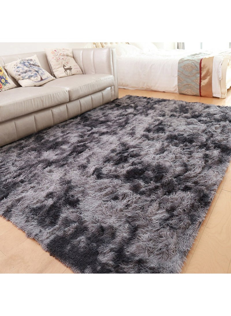 WangPangZi Fuzzy Abstract Area Rug – Plush Carpet for Bedroom, Living Room, Kids Nursery & Dorm Room(Dark Grey)  - Image 3