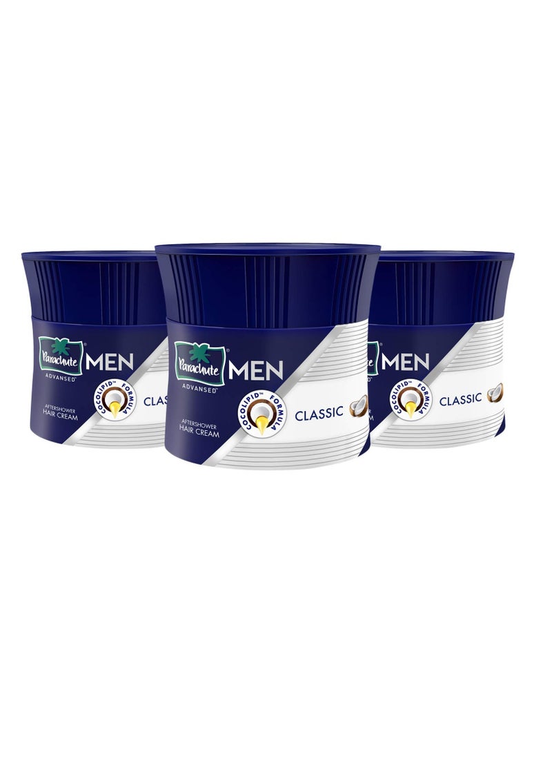 Parachute Parachute Advansed Hair Cream For Men |Hair Cream After Shower |Goodness of Coconut| Moisturizes & Strengthens Hair| For Soft, Smooth Hair| Non Sticky | 3.3 Fl.oz. | Pack of 3  - Image 1