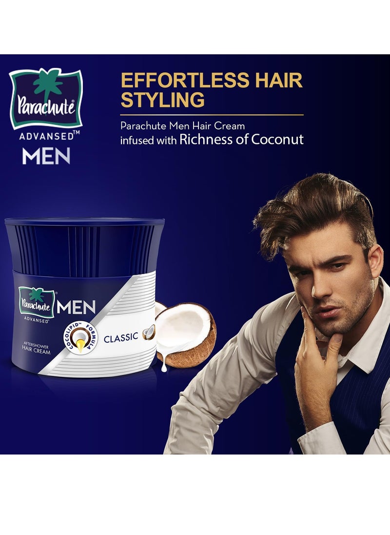 Parachute Parachute Advansed Hair Cream For Men |Hair Cream After Shower |Goodness of Coconut| Moisturizes & Strengthens Hair| For Soft, Smooth Hair| Non Sticky | 3.3 Fl.oz. | Pack of 3  - Image 3
