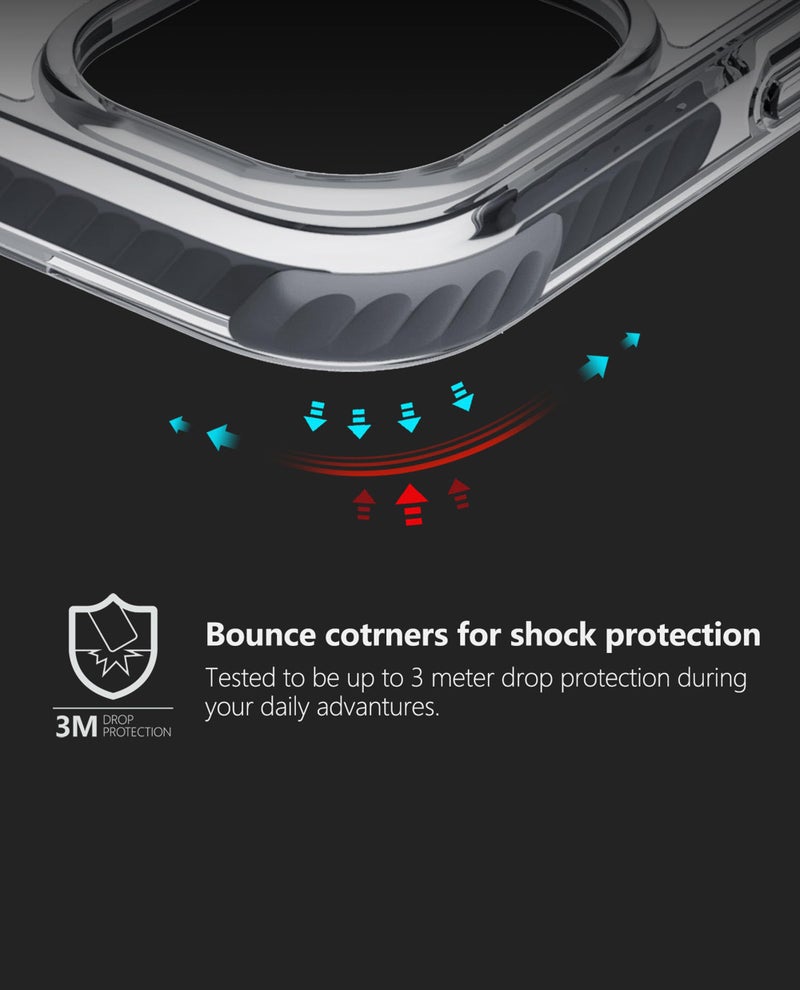 DailyObjects Polycarbonate Case for iPhone 16 Plus Compatible with Mag-Safe Wireless Charging | Reflex Magsafe Shield Slim Shockproof Back Cover, Clear - Image 5