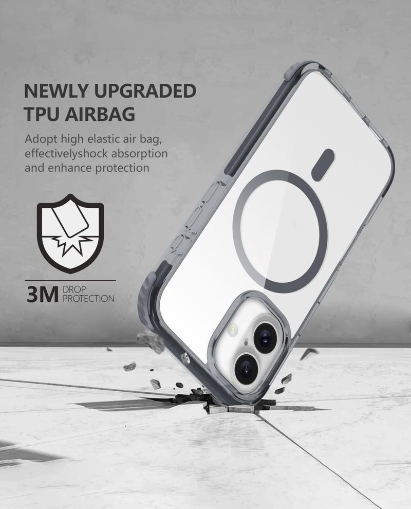DailyObjects Polycarbonate Case for iPhone 16 Plus Compatible with Mag-Safe Wireless Charging | Reflex Magsafe Shield Slim Shockproof Back Cover, Clear - Image 3