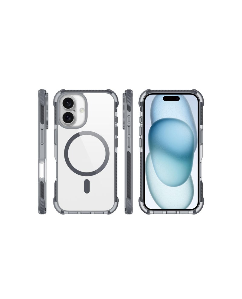 DailyObjects Polycarbonate Case for iPhone 16 Plus Compatible with Mag-Safe Wireless Charging | Reflex Magsafe Shield Slim Shockproof Back Cover, Clear - Image 2