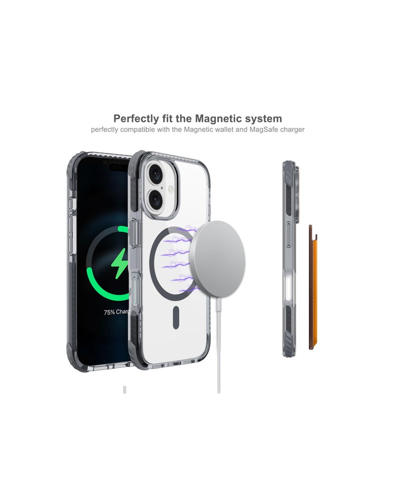 DailyObjects Polycarbonate Case for iPhone 16 Plus Compatible with Mag-Safe Wireless Charging | Reflex Magsafe Shield Slim Shockproof Back Cover, Clear - Image 4