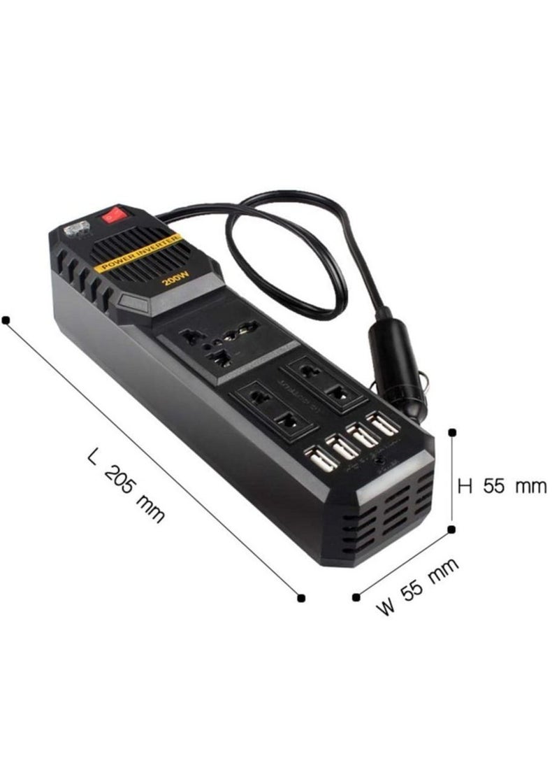 200W Car Inverter 12V to 220Volt DC to AC Converter 4 USB 3.1A Charger Wave Auto Adapter Voltage Transformer 12V  - Image 3