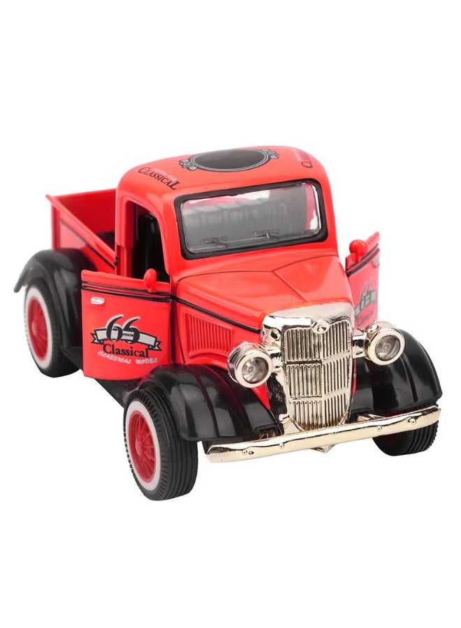 Alloy Pull Back Car Toy Pickup Truck Model Diecast Toy Sound Light Car Vehicle Toys(Red) - Image 2