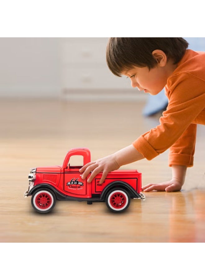 Alloy Pull Back Car Toy Pickup Truck Model Diecast Toy Sound Light Car Vehicle Toys(Red) - Image 5