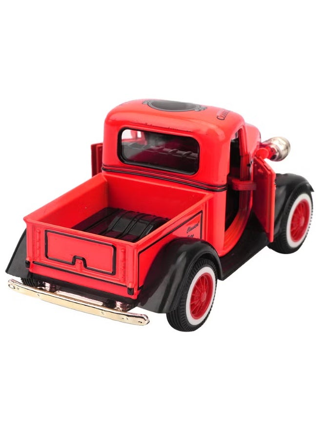 Alloy Pull Back Car Toy Pickup Truck Model Diecast Toy Sound Light Car Vehicle Toys(Red) - Image 3