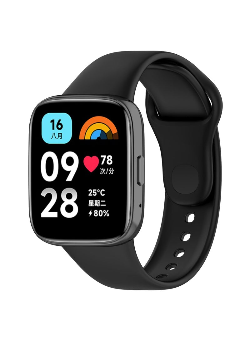 1 قطعة حزام ساعة لساعة Redmi Watch 3 Lite حزام ساعة أسود - Image 2