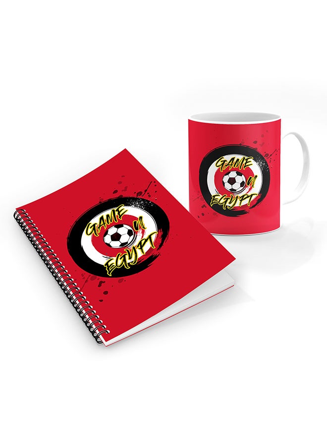 Stylizedd Designer Printed Coffee Mug + A5 Spiral Notebook Memo Notepad Journal Personalised Combo Gift Set Game on Egypt