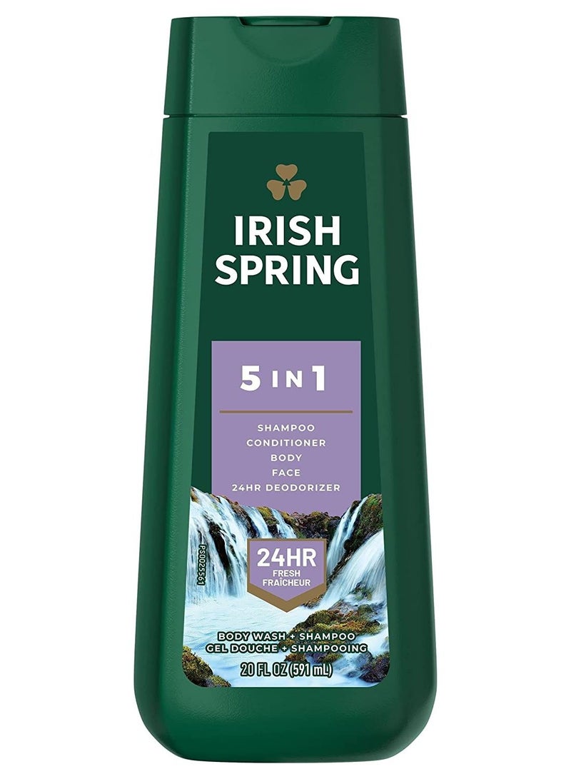 Irish Spring Irish Spring 5-in-1 Shampoo Conditioner Body Wash Face Wash and Deodorizer 591 ml  - Image 1