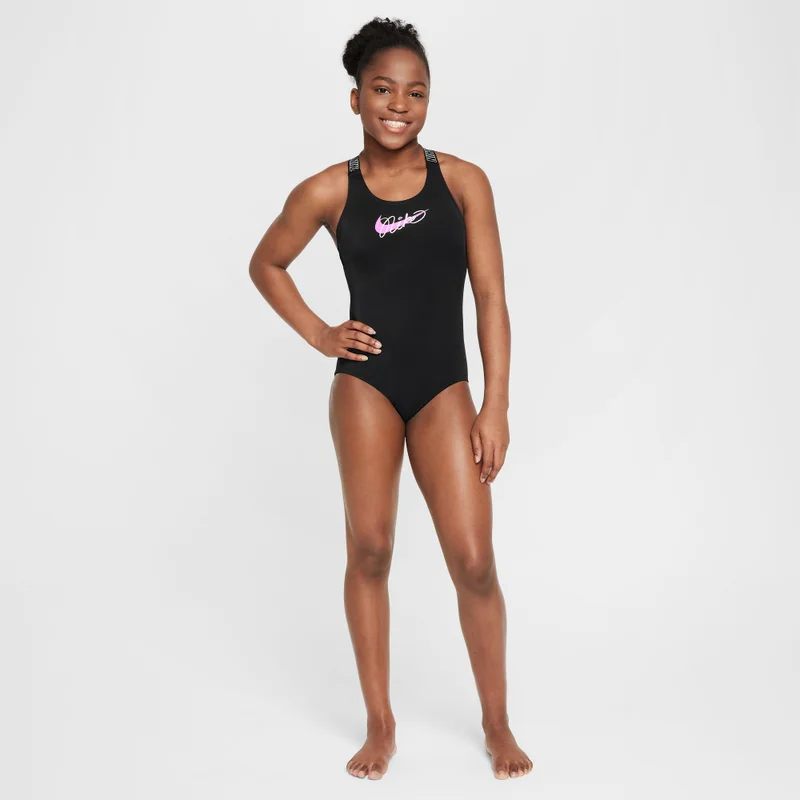 نايكي سويم بدلة السباحة من قطعة واحدة بظهر متقاطع للأطفال الكبار (للبنات)