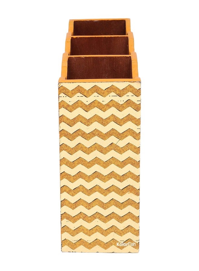Kolorfish MDF Wooden Cutlery Stand Holder with Special Enamel Coating and 3D Gold Foiling Work for Dining Table and Kitchen (Yellow Bird - Gold Series) - Image 5