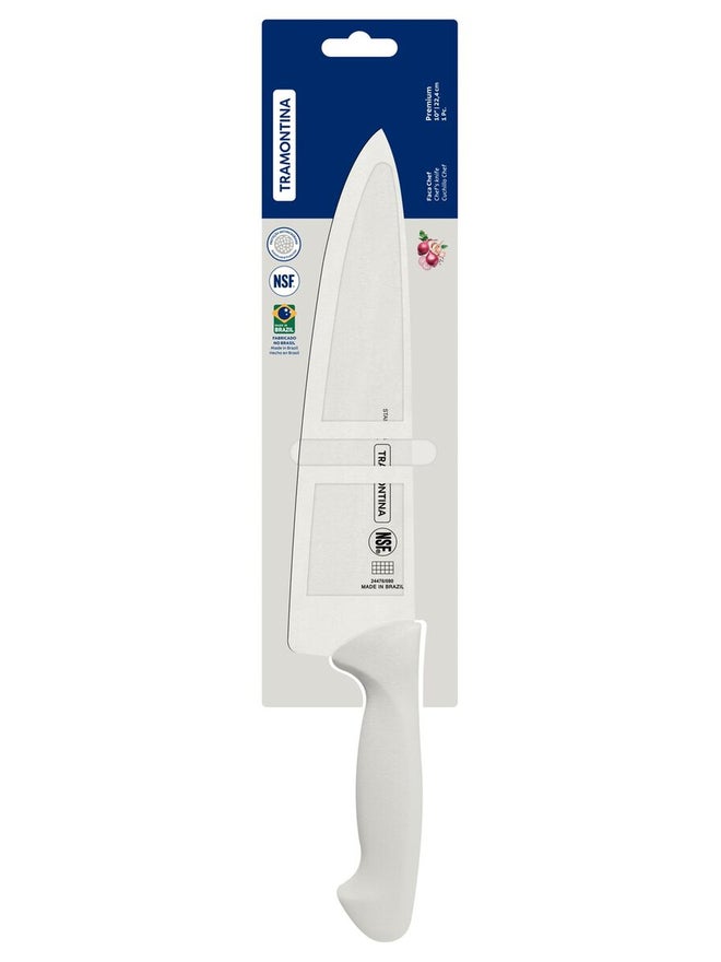 ترامونتينا سكين شيف ترامونتينا بريميوم  بوصة بشفرة ستانلس ستيل ومقبض بولي بروبلين أبيض - Image 2