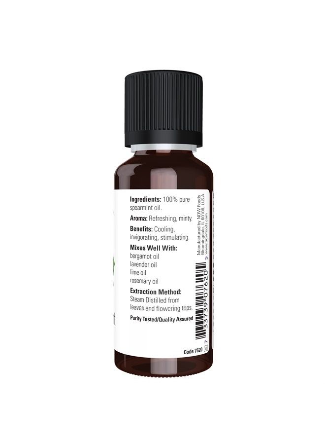 now Essential Oils, Spearmint Oil, Stimulating Aromatherapy Scent, Steam Distilled, 100% Pure, Vegan, Child Resistant Cap, 1-Ounce  - Image 2