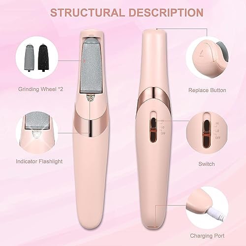 US1984 Callus Remover for Feet, Foot Scrubber for Dead Skin, Pedicure Kit for Women for Foot, Pedicure Machine, Dead Skin Remover, Pedicure Tools for Feet, Foot Scrubber for Dead Skin - Image 2