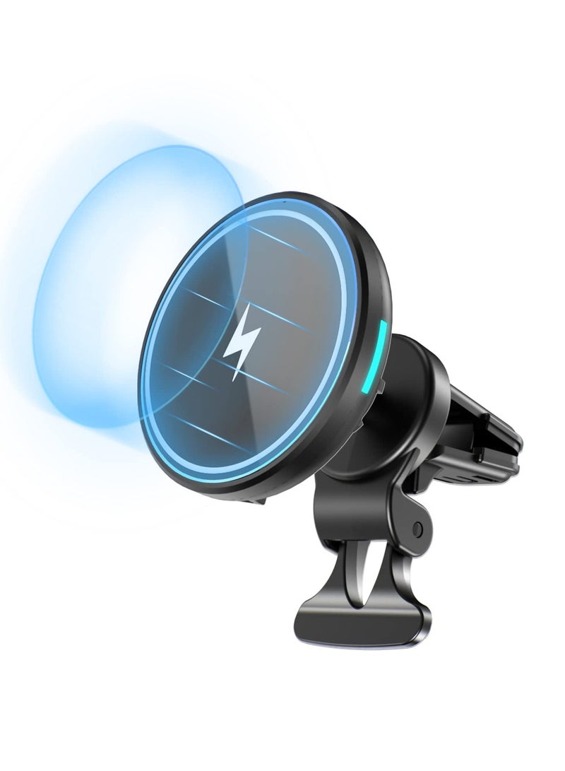 KASTWAVE Wireless Car Charger Phone Mount, Compatible with MagSafe Car Charger, Fast Wireless Charging Magnets, Dashboard Mount, Compatible with iPhone Samsung Galaxy Google, LG,etc - Image 1