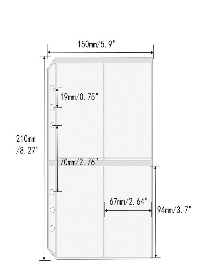 XiowDow 12pcs A5 Binder Pockets Frosted PVC Credit Card Holder Top Loading Photocard Sleeves 6 Holes Binder Pouches Insert Document Filing Bags for Sticker Notebook Photo Binder (A5 Frosted) - Image 3