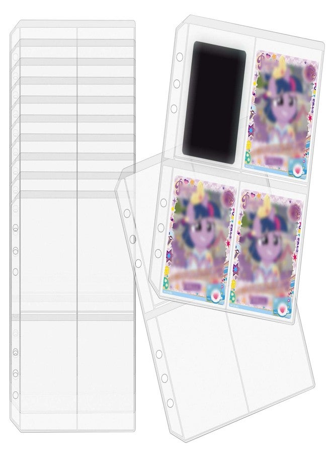 XiowDow 12pcs A5 Binder Pockets Frosted PVC Credit Card Holder Top Loading Photocard Sleeves 6 Holes Binder Pouches Insert Document Filing Bags for Sticker Notebook Photo Binder (A5 Frosted) - Image 1