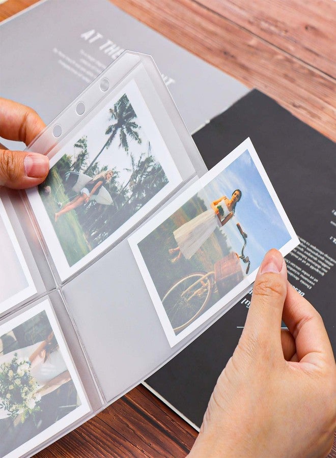 XiowDow 12pcs A5 Binder Pockets Frosted PVC Credit Card Holder Top Loading Photocard Sleeves 6 Holes Binder Pouches Insert Document Filing Bags for Sticker Notebook Photo Binder (A5 Frosted) - Image 5