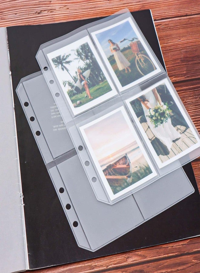 XiowDow 12pcs A5 Binder Pockets Frosted PVC Credit Card Holder Top Loading Photocard Sleeves 6 Holes Binder Pouches Insert Document Filing Bags for Sticker Notebook Photo Binder (A5 Frosted) - Image 2