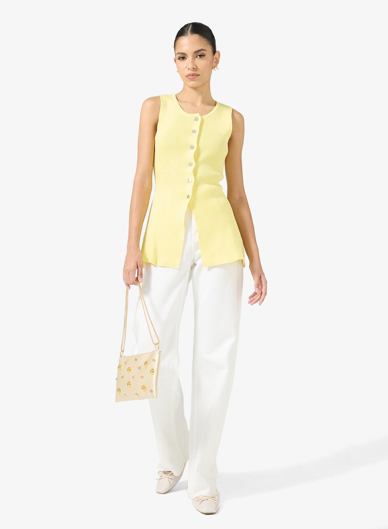 Ginger Longline Button Down Knitted Vest - Image 4