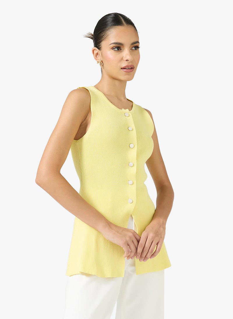 Ginger Longline Button Down Knitted Vest - Image 1