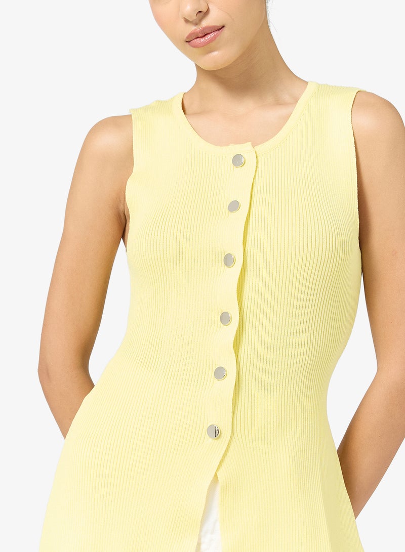Ginger Longline Button Down Knitted Vest - Image 3