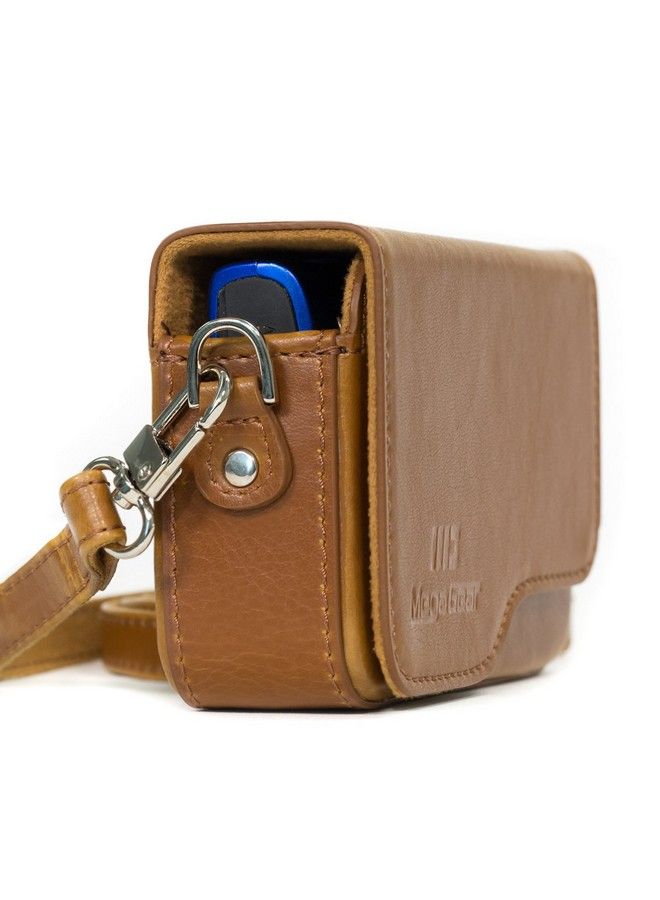 MegaGear Canon Powershot Sx620 Hs Elph 180 Elph 360 Hs Elph 190 Is Elph 170 Is Sx610 Hs Leather Camera Case With Strap Light Brown Mg1091 - Image 1