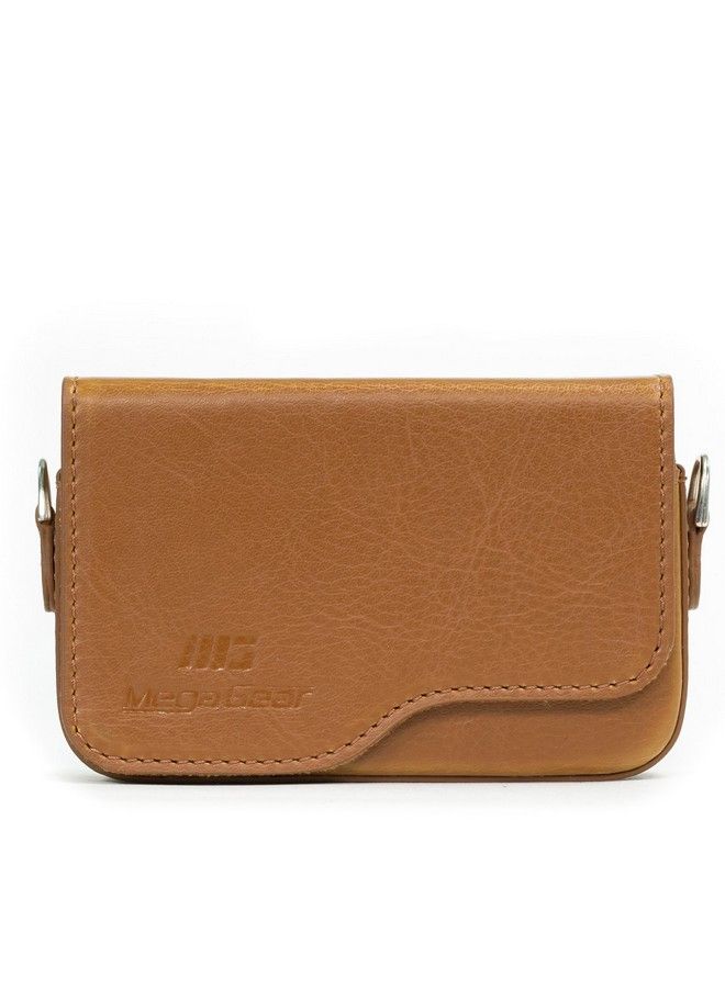 MegaGear Canon Powershot Sx620 Hs Elph 180 Elph 360 Hs Elph 190 Is Elph 170 Is Sx610 Hs Leather Camera Case With Strap Light Brown Mg1091 - Image 3