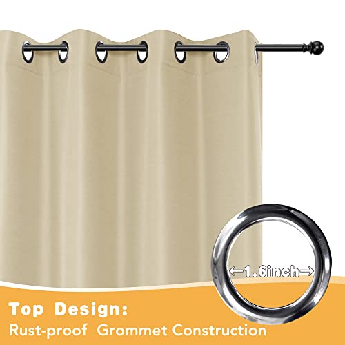 HolidayIdeas Outdoor Curtains for Patio Waterproof, 4 Panels - 54 x 84 Inch - Privacy Protection & Light Filtering Curtains Cream Grommet Outside Curtains for Porch, Gazebo, Pergola, Backyard - Image 4