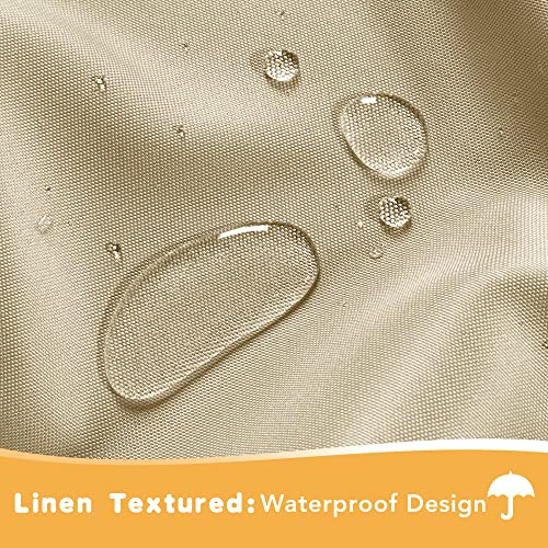 HolidayIdeas Outdoor Curtains for Patio Waterproof, 4 Panels - 54 x 84 Inch - Privacy Protection & Light Filtering Curtains Cream Grommet Outside Curtains for Porch, Gazebo, Pergola, Backyard - Image 2