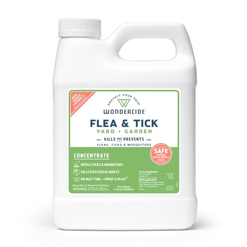 Wondercide - Flea and Tick Spray Concentrate for Yard and Garden with Natural Essential Oils – Kill, Control, Prevent, Fleas, Ticks, Mosquitoes and Insects - Safe Around Pets, Plants, Kids - 32 oz - Image 1