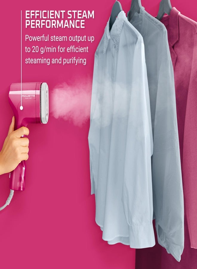 Rowenta, Steamer for Clothes, PurePop Handheld Steamer, 1.5Lbs, 15 Second Heatup, 2.3 Oz Capacity, 1150 Watts, Ironing, Pink Clothes Steamer, Vacation Essentials, Travel Must Have, DR2023 - Image 3