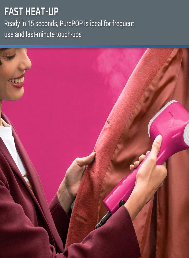Rowenta, Steamer for Clothes, PurePop Handheld Steamer, 1.5Lbs, 15 Second Heatup, 2.3 Oz Capacity, 1150 Watts, Ironing, Pink Clothes Steamer, Vacation Essentials, Travel Must Have, DR2023 - Image 2