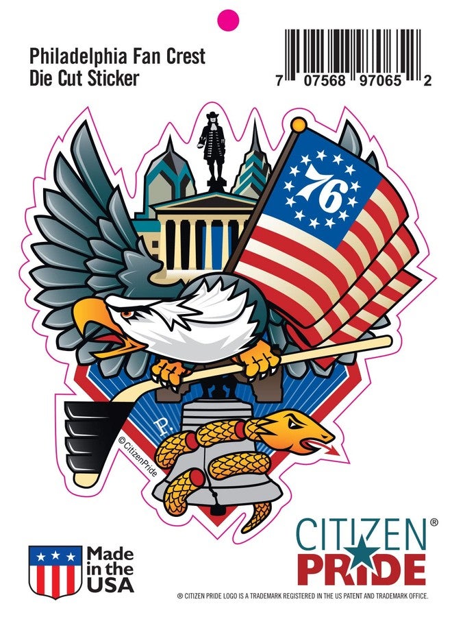 Citizen Pride Philadelphia Crest, Sticker Decal die Cut Vinyl, 4.75x5, Made in USA - Image 2