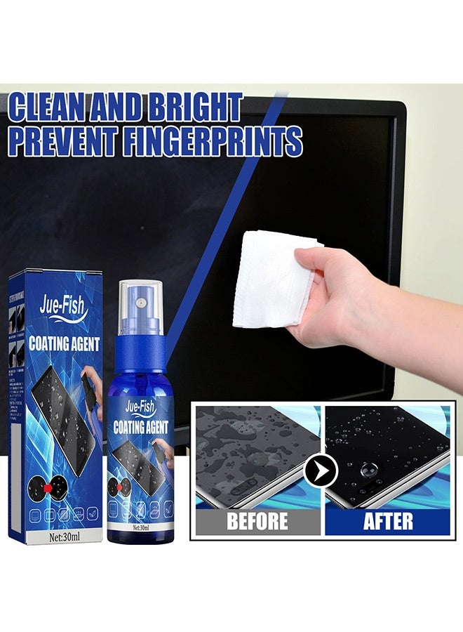 JUE FISH Coating Agent,Multifunctional Nano Screen Hydrophobic Coating Liquid with Cleaning Cloth for Phone Tablet Laptop Screen Protection,30ml - Image 4
