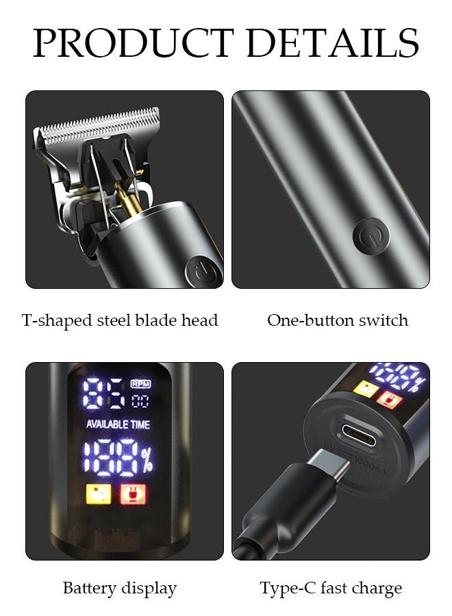 DUNISO Hair Clippers Electric Low Heat Conduction with 6 Kinds of Positioning Combs Hair Cutting Kit Pro Mens Clippers for LED Display Cordless Rechargeable Hair Trimmer Set Professional Barbers Grooming Kit - Image 3