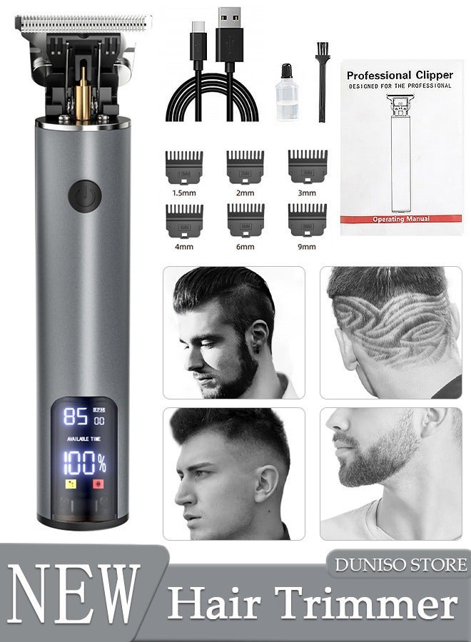 DUNISO Hair Clippers Electric Low Heat Conduction with 6 Kinds of Positioning Combs Hair Cutting Kit Pro Mens Clippers for LED Display Cordless Rechargeable Hair Trimmer Set Professional Barbers Grooming Kit - Image 1