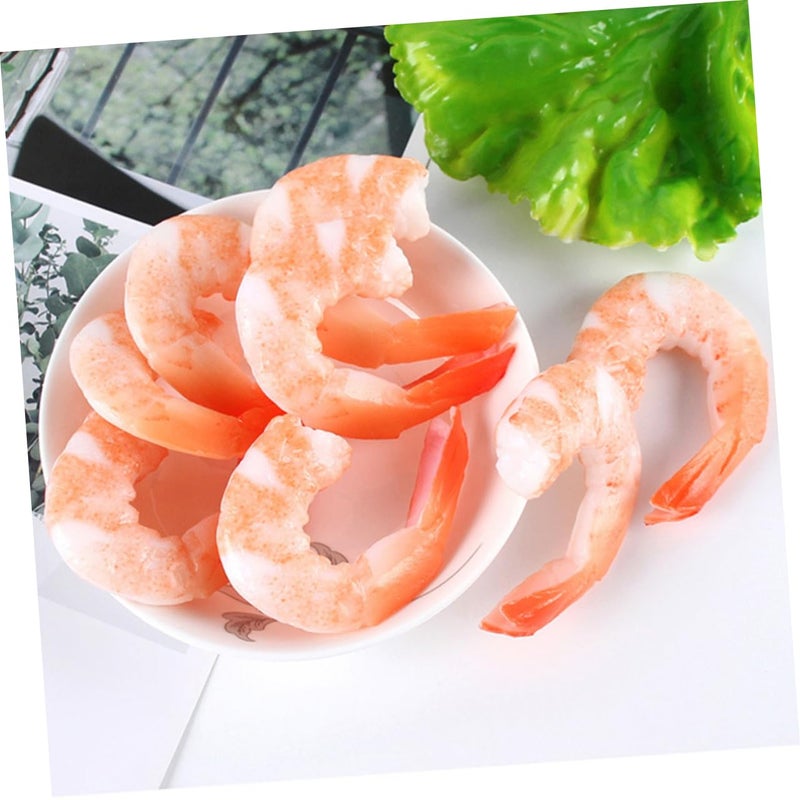 8Pcs Realistic Fake Peeled Shrimp Models For Food Photography Props Decoration - Image 5