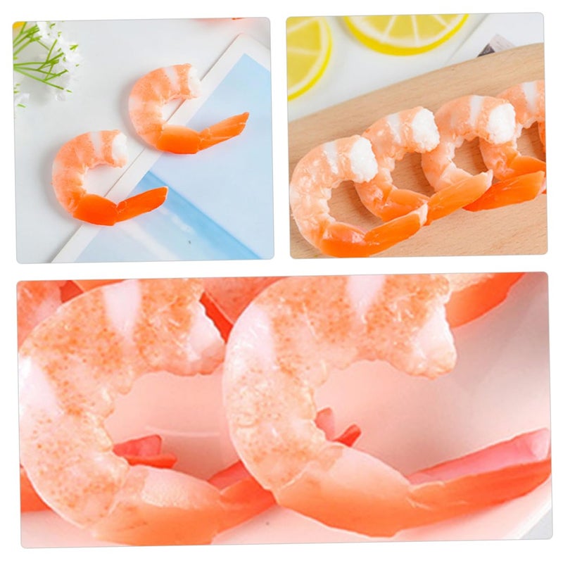 8Pcs Realistic Fake Peeled Shrimp Models For Food Photography Props Decoration - Image 4