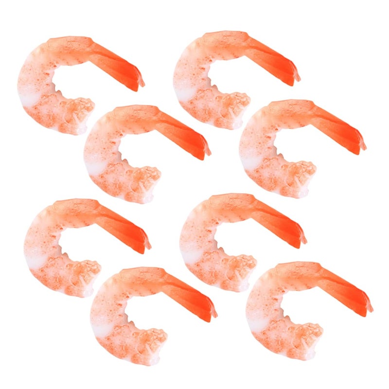 8Pcs Realistic Fake Peeled Shrimp Models For Food Photography Props Decoration - Image 2